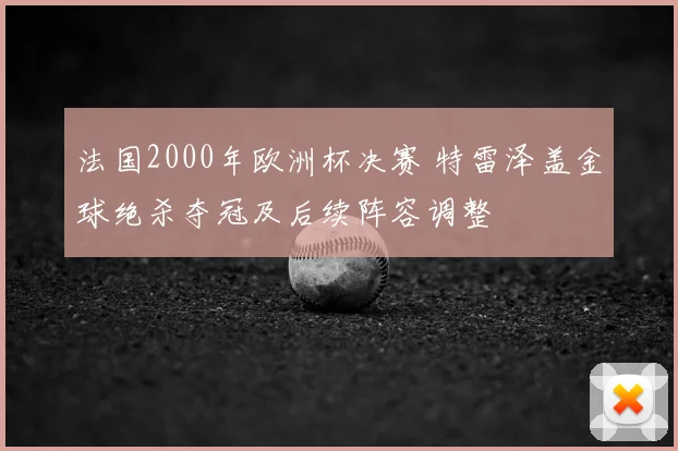 法国2000年欧洲杯决赛 特雷泽盖金球绝杀夺冠及后续阵容调整